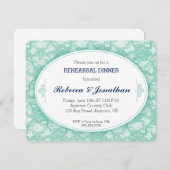 Blauwgroen Lace  repetitie diner Kaart (Voorkant / Achterkant)