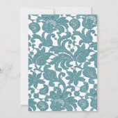 Blauwgroen Lace Script Faith Hope & Love Wedding Kaart (Achterkant)