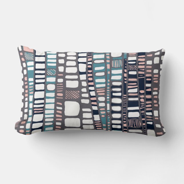 Blauwgroen lagen kussen (Voorkant)