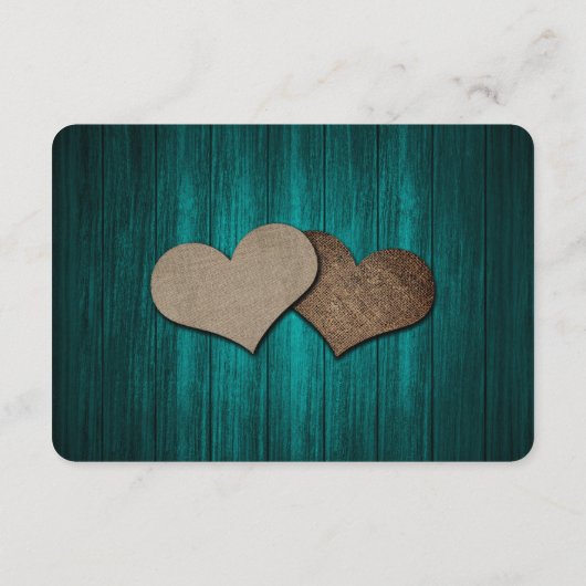 Blauwgroen land bruiloft hotel accommodatie Kaart (Achterkant)