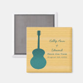 Blauwgroen landengitaar Opslaan Datum magneet (Voorkant / Achterkant)