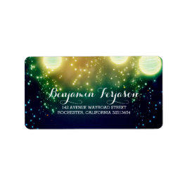 Blauwgroen lantaarnlichten romantische bruiloft etiket