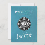 Blauwgroen Las Vegas Passport Bewaar de datum Save The Date (Voorkant)