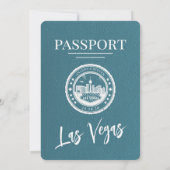 Blauwgroen Las Vegas Passport Wedding Kaart (Achterkant)