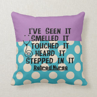 Blauwgroen lavender Polka Dots met neurse Retireme Kussen