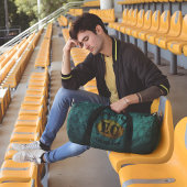 Blauwgroen lederen imitatie langwerpige muntverzam plunjezak