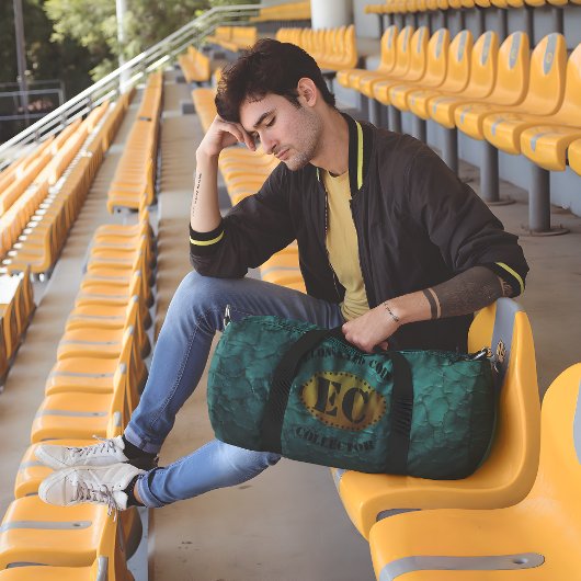 Blauwgroen lederen imitatie langwerpige muntverzam plunjezak