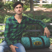 Blauwgroen lederen imitatie langwerpige muntverzam plunjezak