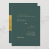 Blauwgroen legantie in de uitnodiging voor het uit (Voorkant / Achterkant)