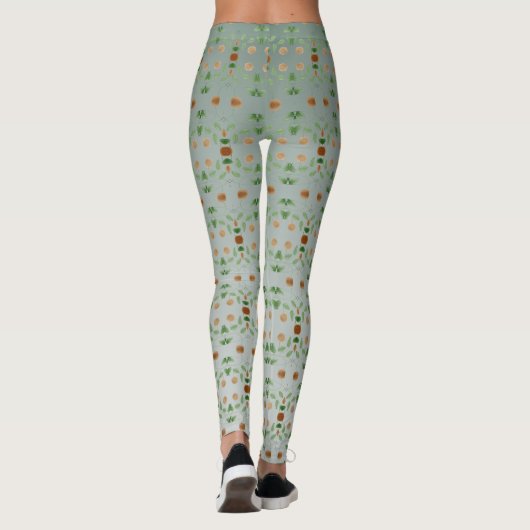Blauwgroen Leggings met octrooien (Achterkant)