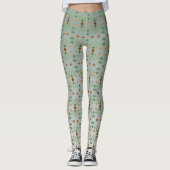 Blauwgroen Leggings met octrooien (Voorkant)