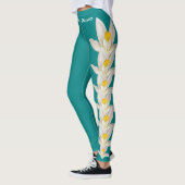 Blauwgroen Leggings van de staat Florida Flower Or (Links)