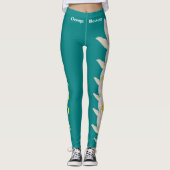 Blauwgroen Leggings van de staat Florida Flower Or (Voorkant)