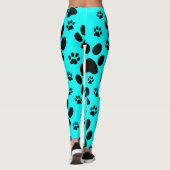 Blauwgroen leggings voor blauw- en zwart-witafdruk (Achterkant)