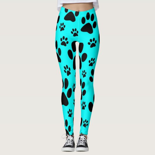 Blauwgroen leggings voor blauw- en zwart-witafdruk (Voorkant)