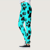 Blauwgroen leggings voor blauw- en zwart-witafdruk (Links)
