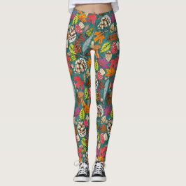 blauwgroen leggings voor de herfst van boho