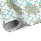Blauwgroen Lemon Topiary Robin's Egg Blue Cadeaupapier (Rol Hoek)