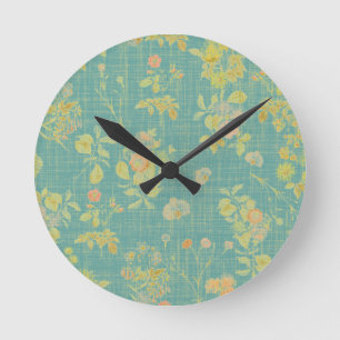 Blauwgroen lentepatroon Ronde Klok