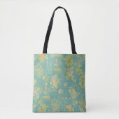  Blauwgroen lentepatroon Tote Bag (Voorkant)