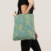Blauwgroen lentepatroon Tote Bag (Dichtbij)