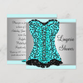 Blauwgroen Leopard Corset Lingerie Vrijgezellenfee Kaart (Voorkant / Achterkant)