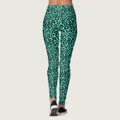 Blauwgroen Leopard Print Leggings (Achterkant)