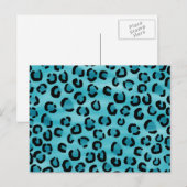 Blauwgroen Leopard Print Pattern. Briefkaart (Voorkant / Achterkant)
