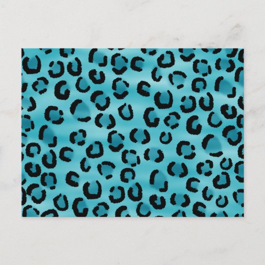 Blauwgroen Leopard Print Pattern. Briefkaart (Voorkant)