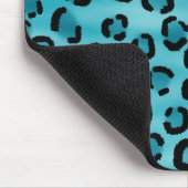 Blauwgroen Leopard Print Pattern. Muismat (Hoek)
