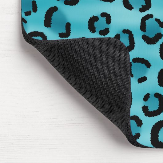 Blauwgroen Leopard Print Pattern. Muismat (Hoek)