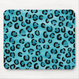 Blauwgroen Leopard Print Pattern. Muismat