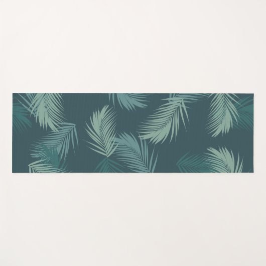 Blauwgroen leren Camouflage Patroon Yogamat (Voorkant (horizontaal))