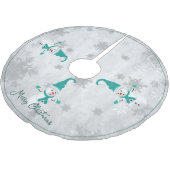 Blauwgroen Leuke Sneeuwman Boom Rok Kerstboom Rok (Gekanteld)