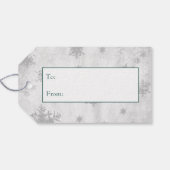 Blauwgroen Leuke Sneeuwman Holiday Gift Label Cadeaulabel (Achterkant Horizontaal)