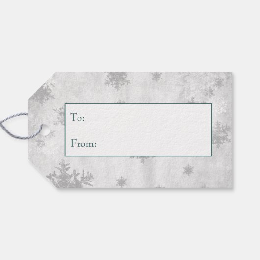 Blauwgroen Leuke Sneeuwman Holiday Gift Label Cadeaulabel (Achterkant Horizontaal)