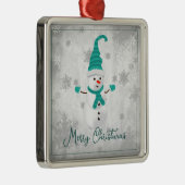 Blauwgroen Leuke Sneeuwman Vakantie Ornament (Rechts)