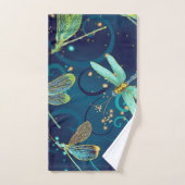 Blauwgroen libellen bad handdoek (Handdoek)