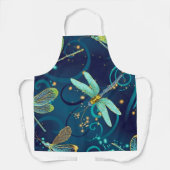 Blauwgroen libellen schort (Voorkant)