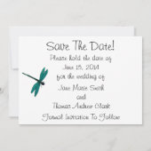 Blauwgroen libellen sparen de datum save the date (Achterkant)