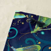 Blauwgroen libellen strandlaken (In situ)