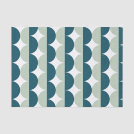 Blauwgroen lichtblauw Mid Century Modern Wavy Tissuepapier