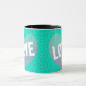 Blauwgroen liefdeshart mok (Midden)