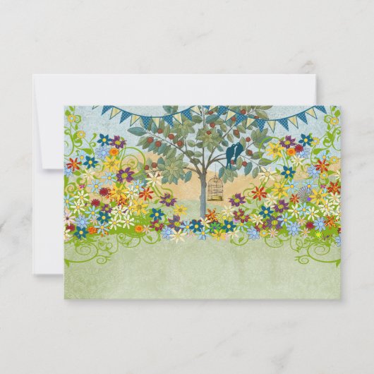 Blauwgroen  liefdesvederzwijn RSVP (Voorkant)