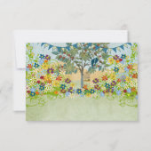 Blauwgroen  liefdesvederzwijn RSVP Kaartje (Voorkant)