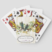  Blauwgroen-liefdesweddenschap Gift-speelkaart Speelkaarten (Achterkant)