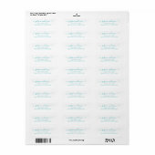 Blauwgroen Light Blue Elegant Moderne Calligrafie  Etiket (Full Sheet)