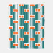 Blauwgroen lijnen en boxen fleece deken (Voorkant)