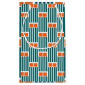 Blauwgroen lijnen en boxen klein cadeauzakje (Achterkant)