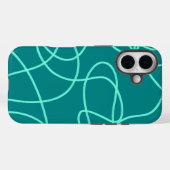 Blauwgroen lijnkunst Case-Mate iPhone case (Achterkant (horizontaal))